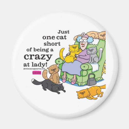 猫の女の子ではない猫熱狂するが1匹 マグネット (正面)