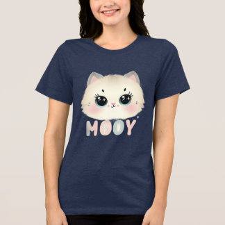 猫の女の子Tシャツ 女性用と女性向け トライブレンドTシャツ