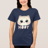 猫の女の子Tシャツ 女性用 トライブレンドTシャツ (正面)