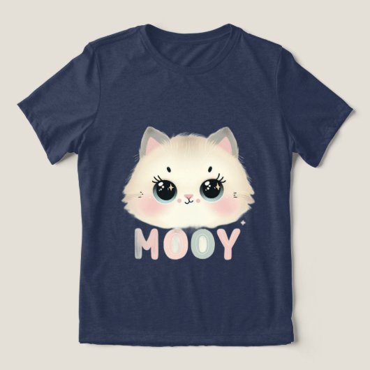 猫の女の子Tシャツ 女性用 トライブレンドTシャツ (デザイン正面)