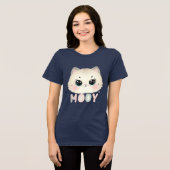 猫の女の子Tシャツ 女性用 トライブレンドTシャツ (正面全面)