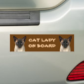 猫の女オンボード バンパーステッカー (車上)