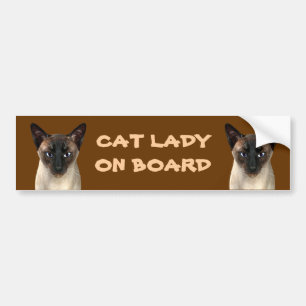 猫の女オンボード バンパーステッカー