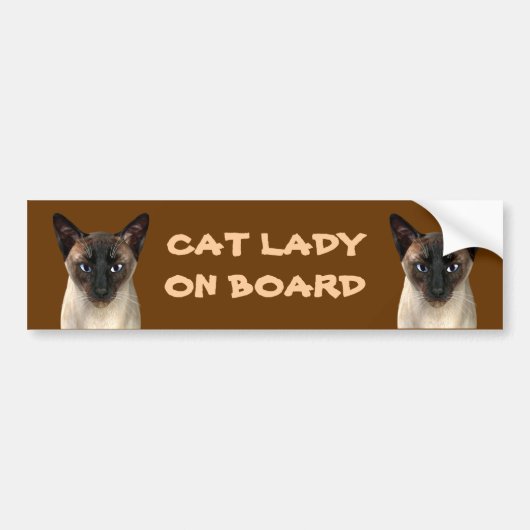 猫の女オンボード バンパーステッカー (正面)