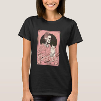 猫の女占いカード 女性 スケルトン 猫 占い M Tシャツ