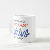 猫の女性だけでなく、投票する猫の女性の漫画 コーヒーマグカップ (正面左)