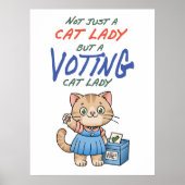 猫の女性だけでなく、投票する猫の女性の漫画 ポスター (正面)