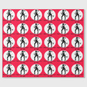 猫の女性シルエット ラッピングペーパー (フラット)