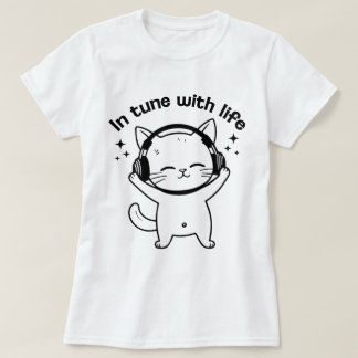 猫の女性用Tシャツ | シンプルかわいい子猫のTシャツ Tシャツ