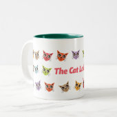 猫の女性 ツートーンマグカップ (正面左)