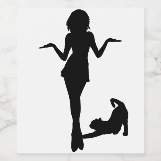 猫の女性 ワインラベル (シングルラベル)