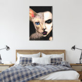 猫の女性 - 顔 キャナスプリント - 絵画 アート キャンバスプリント (インサイチュ (寝室))