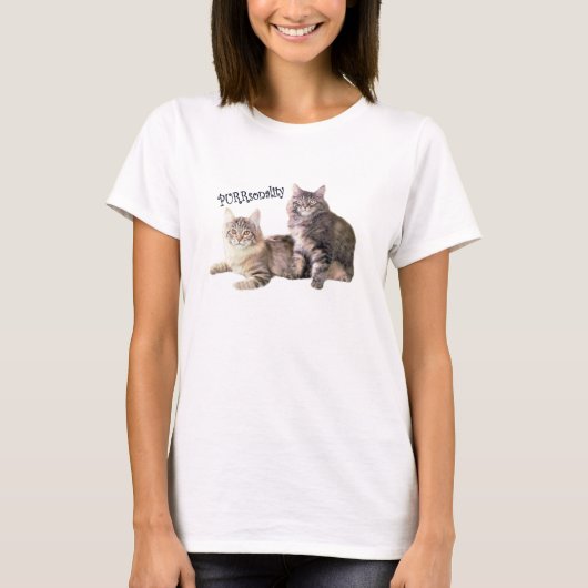 猫の女性TシャツPURRsonality Tシャツ (正面)