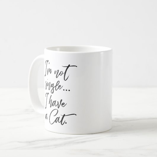 猫の女独身の性を持っておもしろいいない コーヒーマグカップ (正面左)