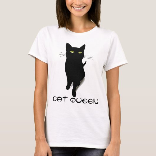 猫の女王の子猫のおもしろいでかわいいワイシャツ Tシャツ (正面)