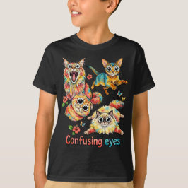 猫の好奇心カルテット、かわいい猫のPNG 面白い猫好き Tシャツ