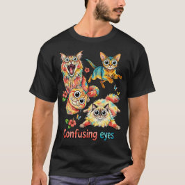 猫の好奇心カルテット、猫のかわいいPNG子猫の視線 Tシャツ