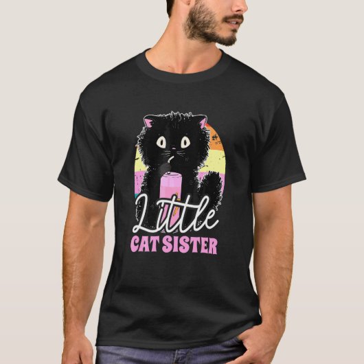 猫の妹と猫 Tシャツ (正面)