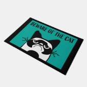 猫の姿に気を付ける ドアマット (アングル)