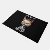 猫の姿に気を付ける ドアマット (アングル)