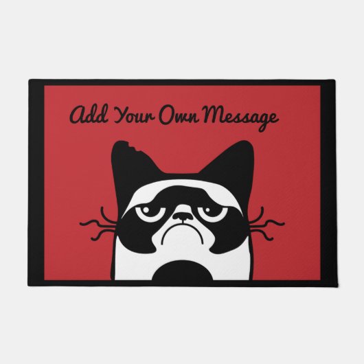 猫の姿に気を付ける ドアマット (正面)