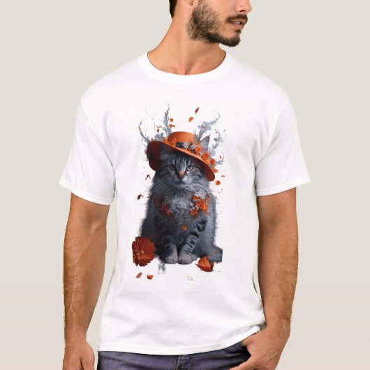 猫の威厳のあるポートレート Tシャツ (正面)