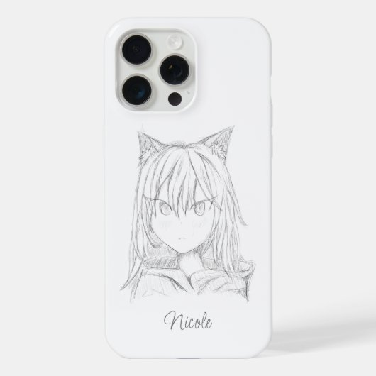 猫の娘 iPhoneケース (裏面)