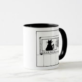 猫の嫌悪症のマイクロウェーブ漫画のマグ マグカップ (正面右)