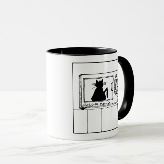 猫の嫌悪症のマイクロウェーブ漫画のマグ マグカップ (正面右)