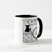 猫の嫌悪症の製材所の漫画のマグ マグカップ (正面右)