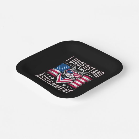 猫の子どものいない猫レディという課題は理解している ペーパープレート (傾斜あり)