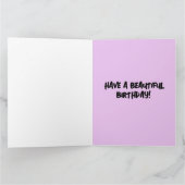 猫の子猫アート睡眠毛布誕生日カード カード (内部)