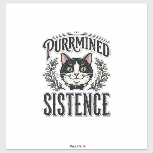 猫の存在を認めたヴィンテージグラフィック_1 シール (シート)