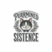 猫の存在を認めたヴィンテージグラフィック_1 シール (正面)