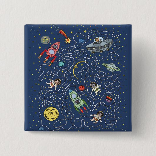 猫の宇宙ボタン 缶バッジ (正面)