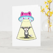 猫の宇宙船 カード (黄色い花)