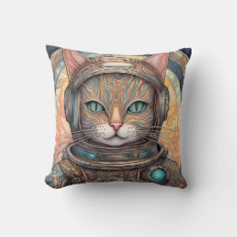 猫の宇宙飛行士の繊細なアニメアート クッション