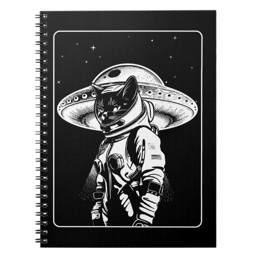 猫の宇宙飛行士 エイリアン UFO サイエンスフィクション ノートブック (正面)