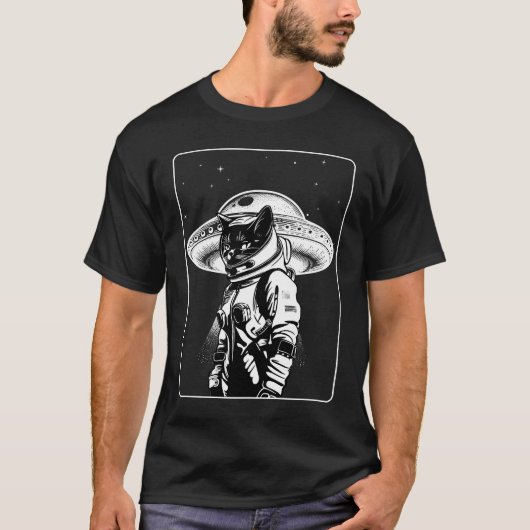 猫の宇宙飛行士 Tシャツ (正面)