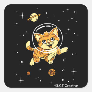 猫の宇宙 スクエアシール