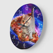 猫の宇宙 ラージ壁時計 (傾斜)