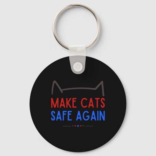 猫の安全を取り戻すおもしろい- Cat Safety認識度 キーホルダー (正面)