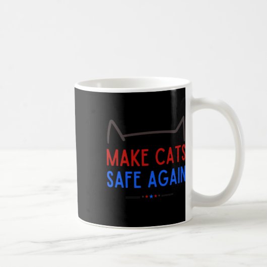 猫の安全を取り戻すおもしろい- Cat Safety認識度 コーヒーマグカップ (右)