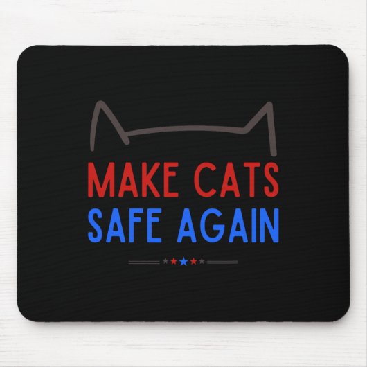 猫の安全を取り戻すおもしろい- Cat Safety認識度 マウスパッド (正面)