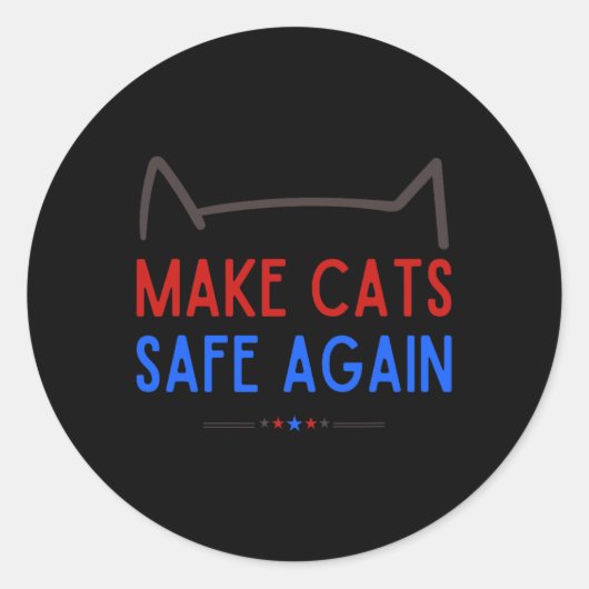 猫の安全を取り戻すおもしろい- Cat Safety認識度 ラウンドシール (正面)