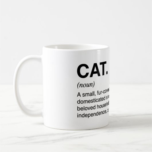 猫の定義 名詞 面白い 猫好き コーヒーマグカップ (左)