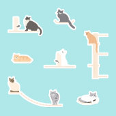 猫の室内家具ステッカー シート シール