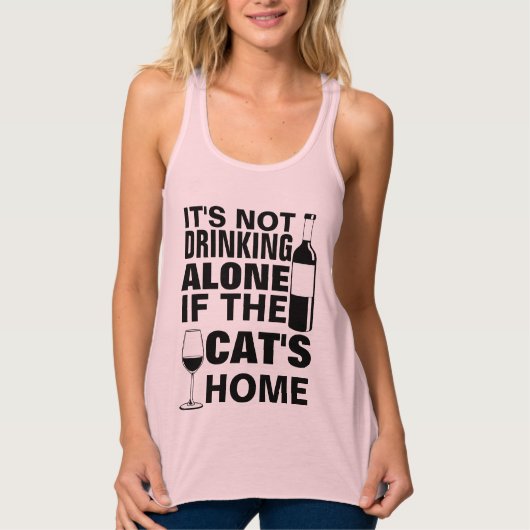 猫の家では一人もしで飲んでない タンクトップ (正面)