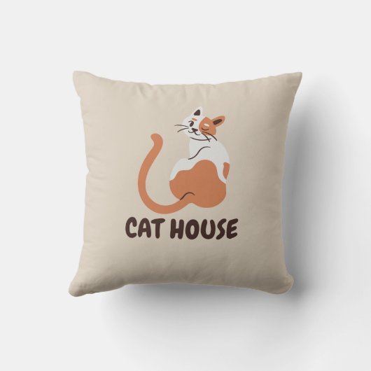 猫の家まくらカバー クッション (裏面)