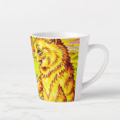 猫の家族が庭に カフェラテマグ (右)